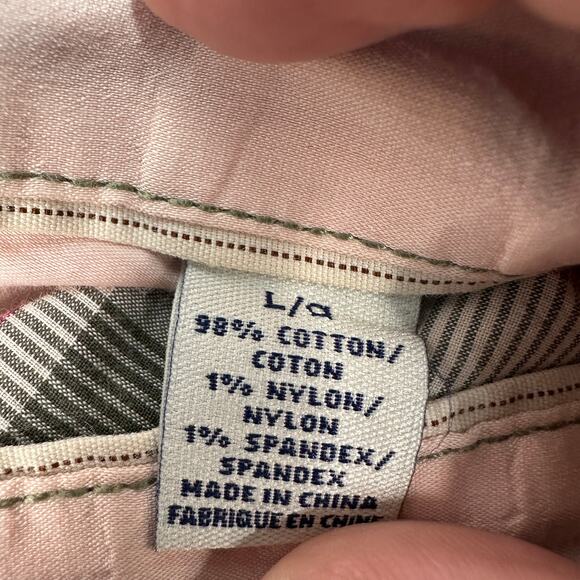 Tommy Bahama Shirt Mens L Pink Green Cream Plaid Island Modern Fit Short Sleeves - Picture 7 of 7